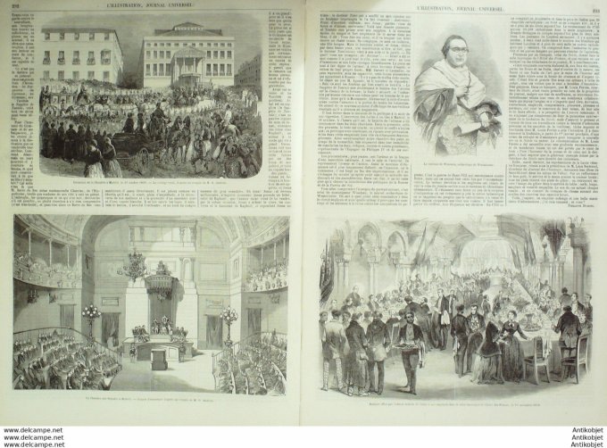 L'Illustration 1850 n°402 Italie PALERME Le HAVRE (76) Espagne MADRID Cardinal WISEMAN