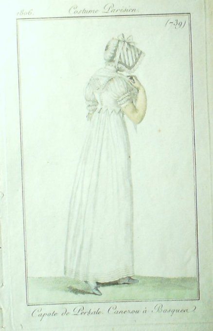 Gravure Mode Costume Parisien 1806 #  739 (eau forte old Fashion plate