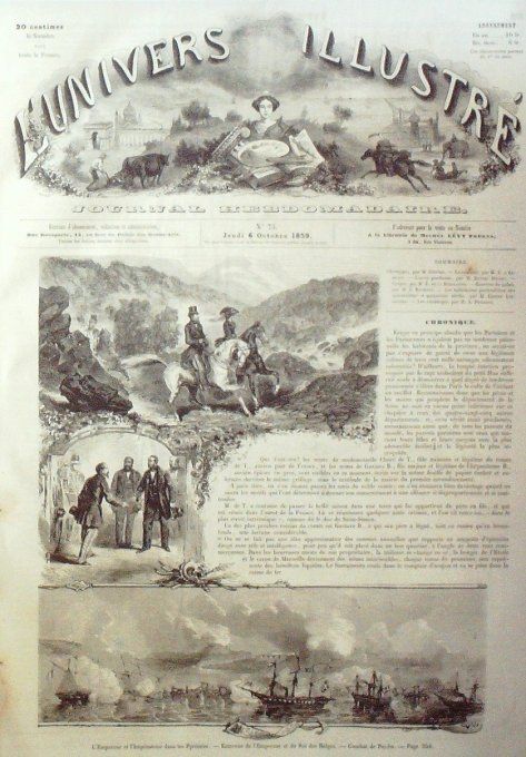 L'Univers illustré 1859 #  73 camp d'Helfaut Caucase vendanges Chine Pei-ho combat