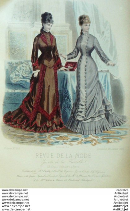 Gravure Mode La Gazette 1877 # 265 (Old Fashion plate)
