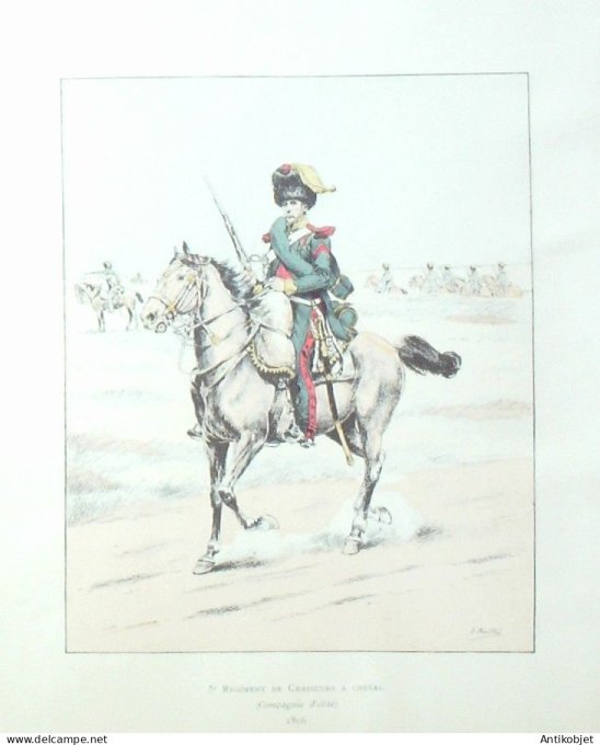 Chasseurs à cheval 5ème Régiment en 1806 signé J.Rouffet