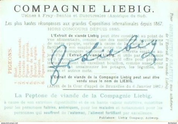 Chromo Liebig Sang  607 Types de volailles II (1899)