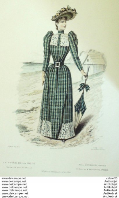 Gravure Mode La Gazette 1890 # 25 (Old Fashion plate)
