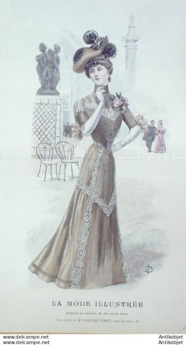 Gravure Mode illustree 1902 # 26 (Old Fashion plate) rare