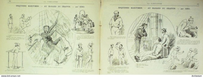 La Caricature 1884 #257 Chevaliers de duel Robida Sorel Trock Gino