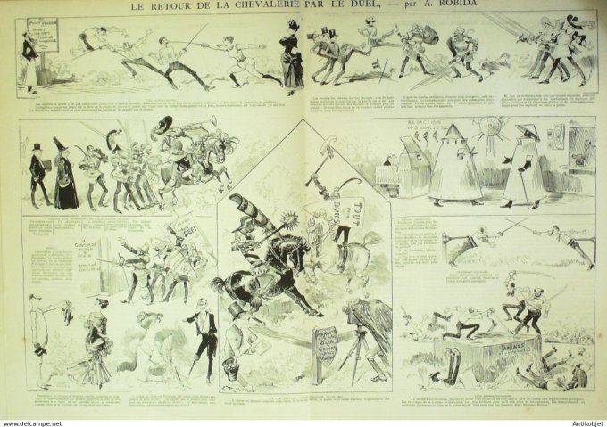 La Caricature 1884 #257 Chevaliers de duel Robida Sorel Trock Gino