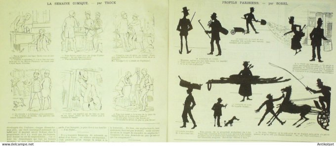 La Caricature 1884 #257 Chevaliers de duel Robida Sorel Trock Gino