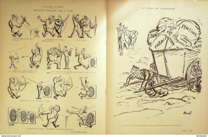 Le Rire 1924-03- 8 # 266 Journal humoristique Ed.Originale Profane tirea l'arc