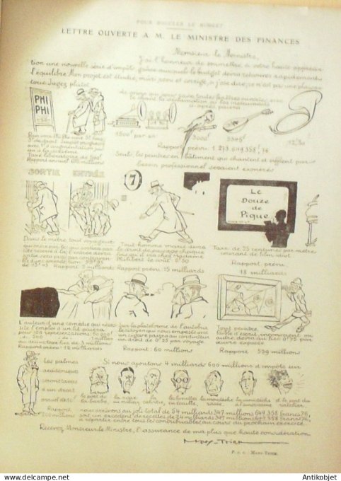 Le Rire 1924-03- 8 # 266 Journal humoristique Ed.Originale Profane tirea l'arc