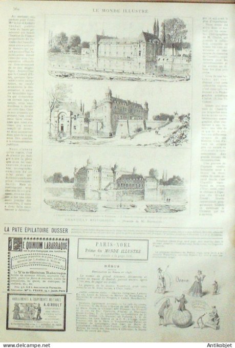 Le Monde illustré 1886 n°1549 Chantilly (60) Château vues diverses