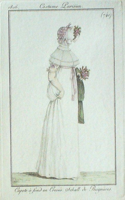 Gravure Mode Costume Parisien 1806 #  741 (eau forte old Fashion plate