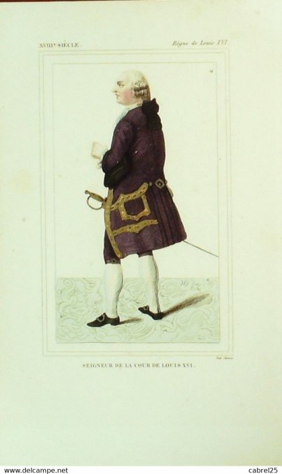 Seigneur De La Cour De  Louis Xvi 18ème 1852