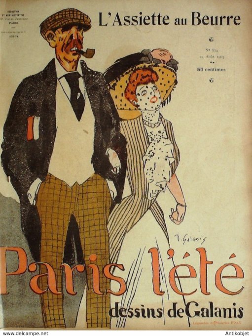 L'Assiette au beurre 1907 n°334 Paris l'été Galanis
