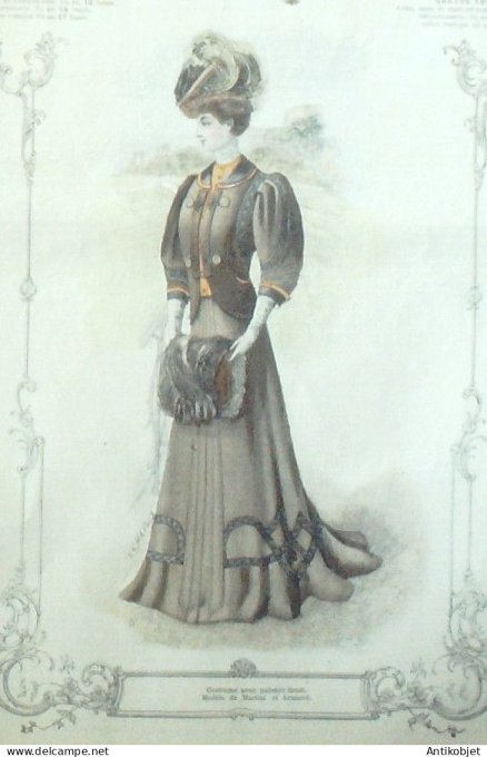 La Mode illustrée journal 1906 n° 52 Costume avec paletot