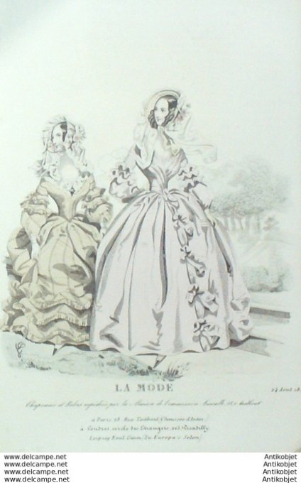 Gravure La mode 1839 # 31 (aquarelle old Fashion plate)