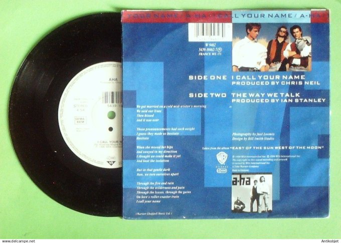 A-Ha 45T SP I call your name 1990