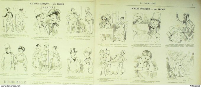 La Caricature 1880 #  39 Temps des vacances Robida Chasse et chasseurs Gino Trock