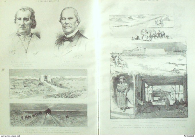 Le Monde illustré 1886 n°1558 Turkménistan Tchardjoui duc d'Albe butte Montmartre Mgr Cavrot