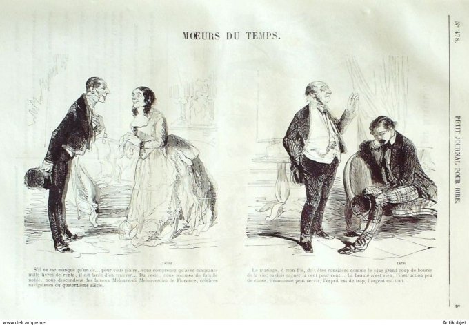 Petit journal pour Rire 1864 # 478 Les Mamans terribles Grevin