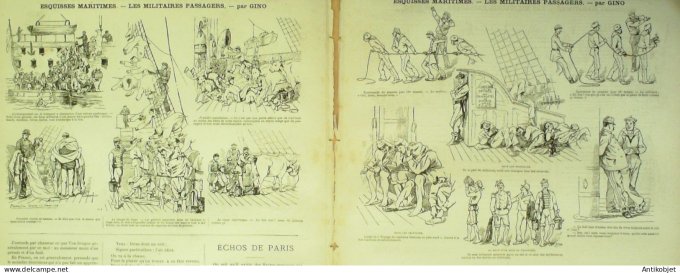 La Caricature 1880 #  39 Temps des vacances Robida Chasse et chasseurs Gino Trock