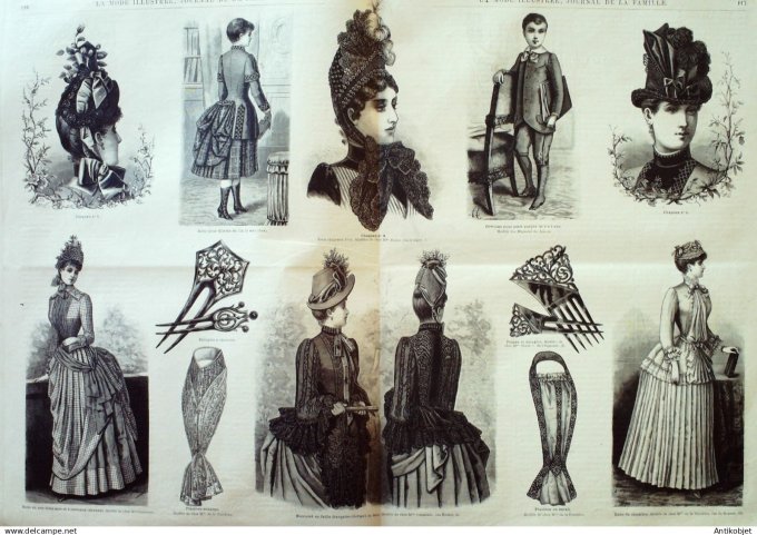 Mode illustree 1887 Lot de 10 journaux