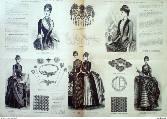 Mode illustree 1887 Lot de 10 journaux