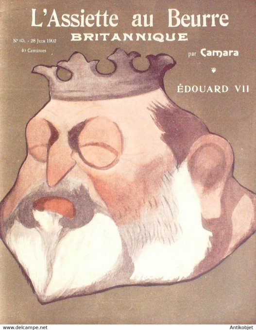 L'Assiette au beurre 1902 #  65 Esprit Britannique Edouard VII Camara