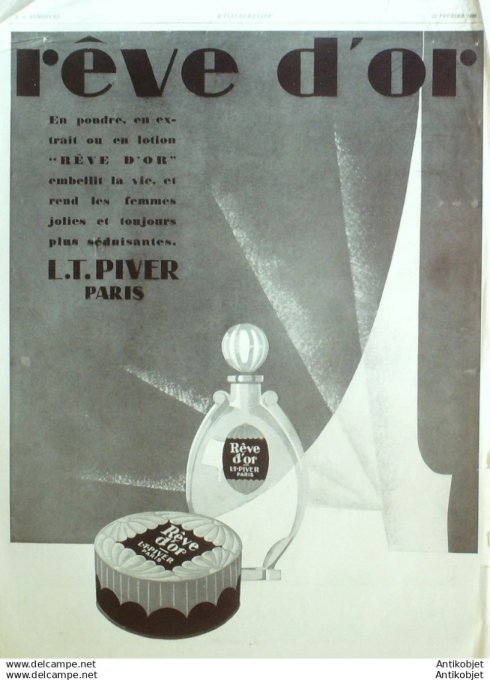 Publicite Cosmetique L.T.Piver Reve d'or 1928