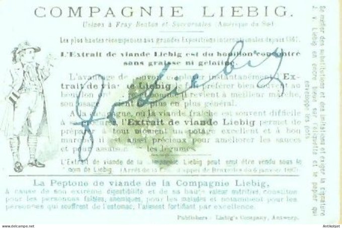Chromo Liebig Sang  580 Boissons 1 (1899)