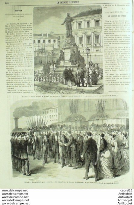 Le Monde illustré 1867 n°545 Suisse Nantes (44) Cochinchine Vinh Long Sarreguemines (57)