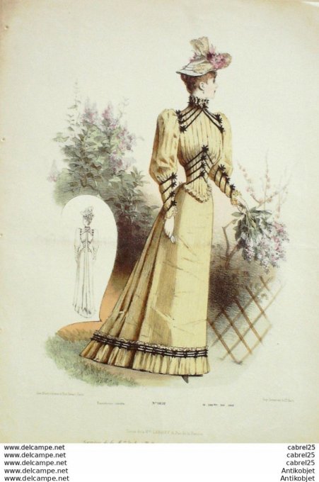 Gravure de mode Le Coquet 1892 n°22 (Maison Toche-Mellerio) T Gd format