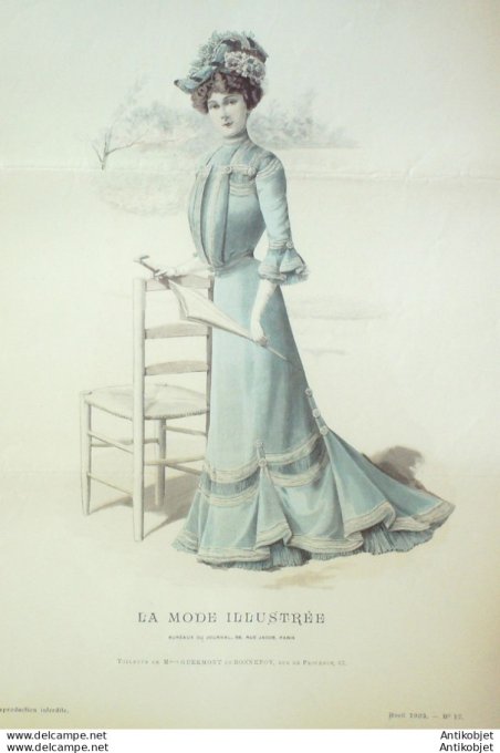 Gravure Mode illustree 1902 # 17 (Old Fashion plate) rare