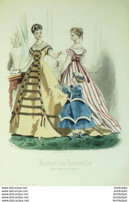 Gravure de mode Journal de Demoiselles 1867 n°02