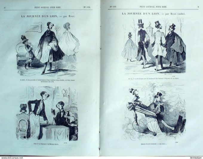Petit journal pour Rire 1857 # 110 Moeurs Parisiennes Mourette