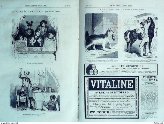 Petit journal pour Rire 1857 # 110 Moeurs Parisiennes Mourette