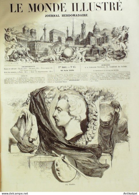 Le Monde illustré 1858 n° 63 Nîmes (30)  Lille (59) Angers (49) Alenon (61) Allemagne Schwalheim