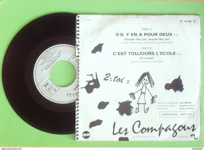 Les Compagnons de la chanson 45T SP  C'est toujours l'école 1976