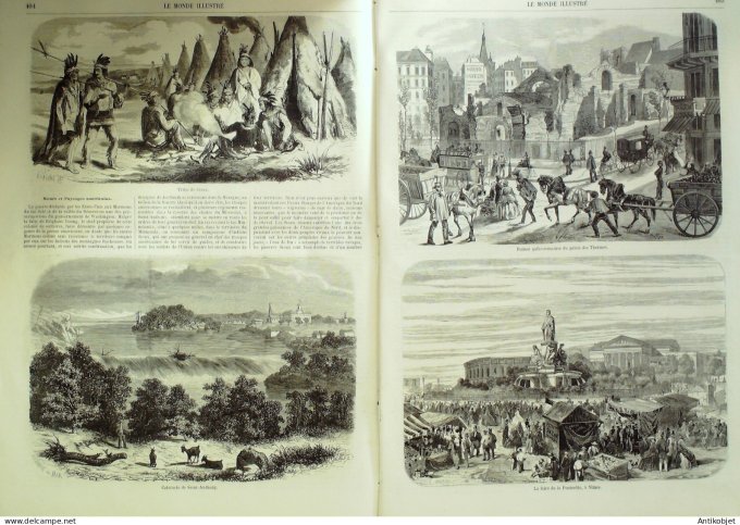Le Monde illustré 1858 n° 63 Nîmes (30)  Lille (59) Angers (49) Alenon (61) Allemagne Schwalheim