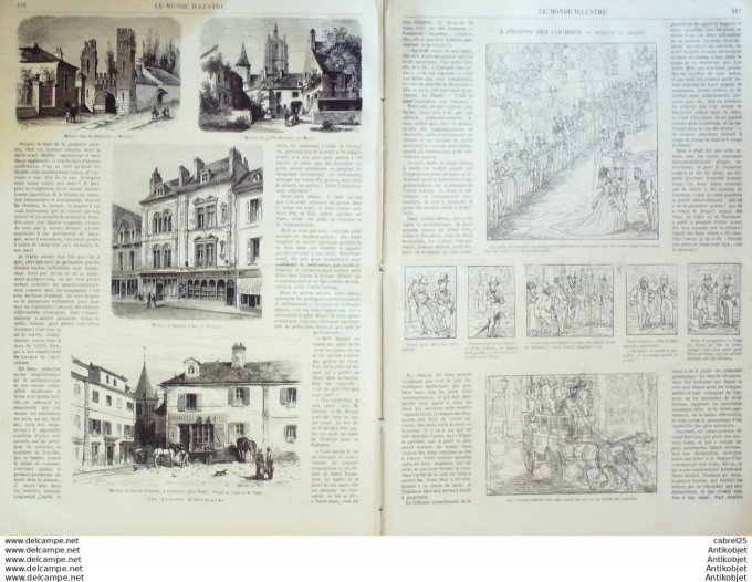 Le Monde illustré 1868 n°631 Hongrie Uniformes Meudon (92) Chatenay (01) Orleans (45) Le Mans (72)