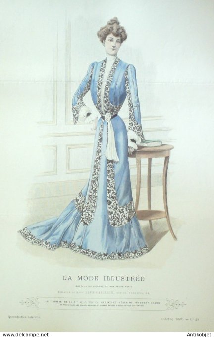 Gravure Mode illustree 1901 # 43 (Old Fashion plate) RARE