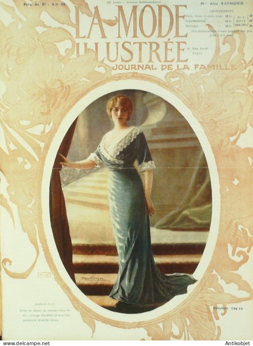 La Mode illustrée journal 1911 n° 38 Toilettes Costumes Passementerie