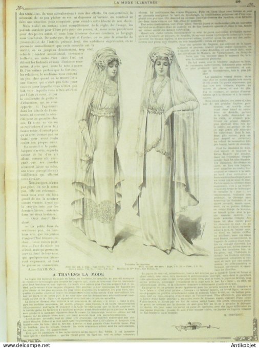 La Mode illustrée journal 1911 n° 38 Toilettes Costumes Passementerie