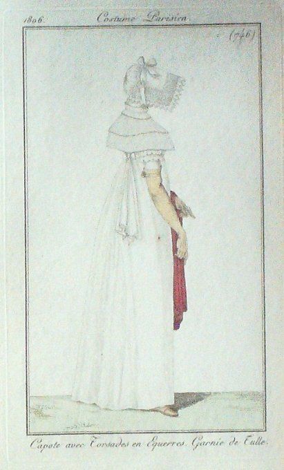 Gravure Mode Costume Parisien 1806 #  746 (eau forte old Fashion plate