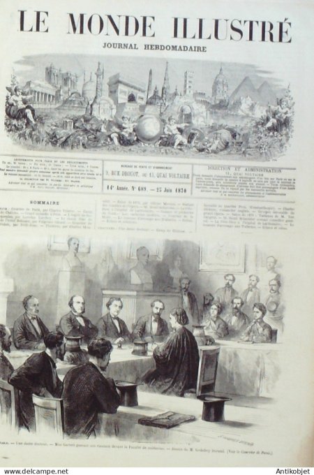 Le Monde illustré 1870 n°689 Chalons (71) Turquie Péra Calata Constantinople Dickens