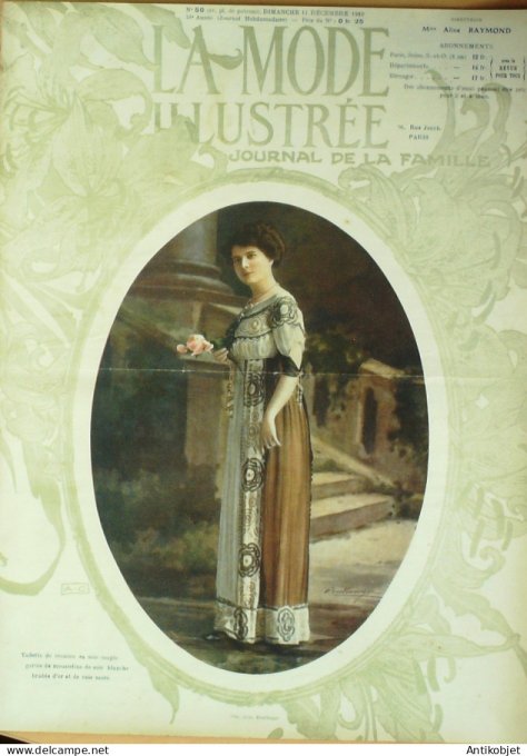 La Mode illustrée journal 1910 n° 50 Toilettes Costumes Passementerie