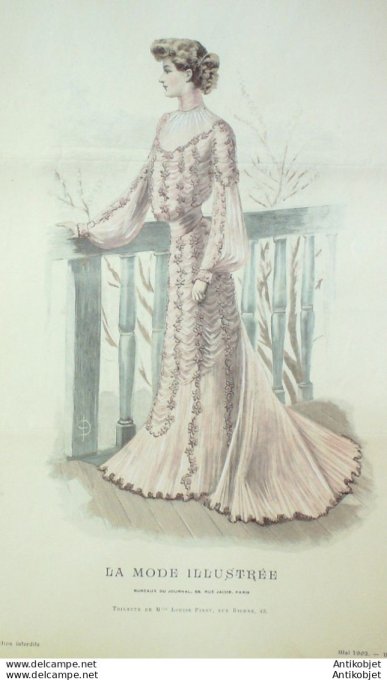 Gravure Mode illustree 1902 # 20 (Old Fashion plate) rare