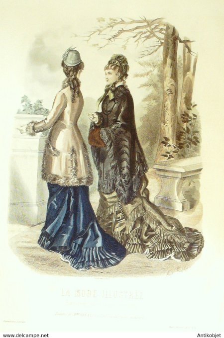 Gravure de mode La Mode illustrée 1878 n°06 (Maison Bréant-Castel)