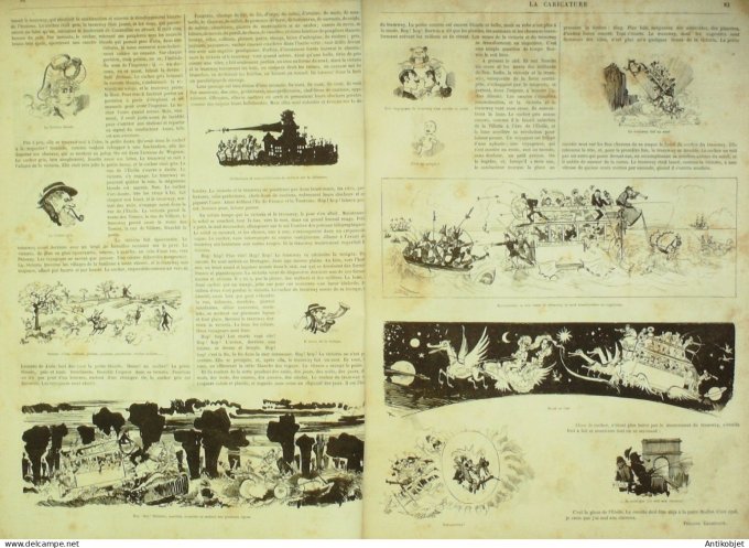 La Caricature 1881 #  63 Tramway amoureux Champsaur Robida Barret Loys Negro