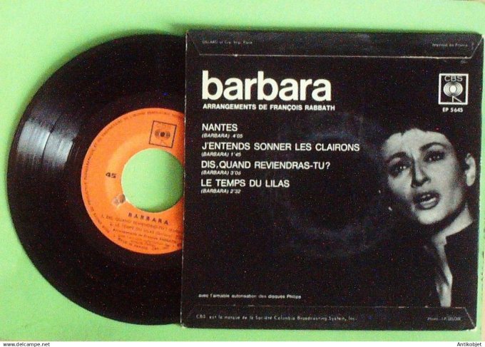 Barbara 45T EP Nantes 1964