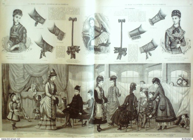 La Mode illustrée journal + gravure associée 1876 # 51